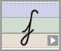 Letter f continuous cursive refiners