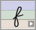 Letter f continuous cursive refiners