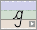 Letter g continuous cursive refiners