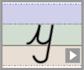 Letter y continuous cursive refiners