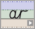 Cursive letter join ar