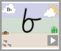 Letter b cursive beginners
