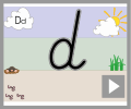 Letter d cursive beginners