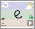 Letter e cursive beginners