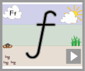 Letter f cursive beginners