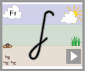 Letter f cursive beginners