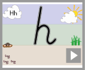 Letter h cursive beginners