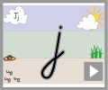 Letter j cursive beginners