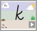 Letter k cursive beginners