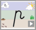 Letter p cursive beginners