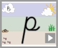 Letter p cursive beginners