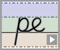 Cursive letter join pe