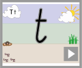 Letter t cursive beginners