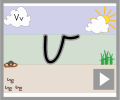Letter v cursive beginners
