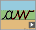 Letter join aw continuous cursive