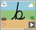 Letter b continuous cursive beginners