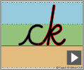 Letter join ck continuous cursive
