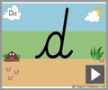 Letter d continuous cursive beginners