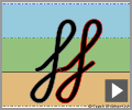 Letter join ff continuous cursive