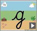 Letter g continuous cursive beginners