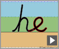 Letter join he continuous cursive