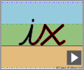 Letter join ix continuous cursive