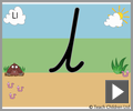 Letter l continuous cursive beginners