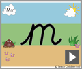 Letter m continuous cursive beginners