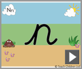 Letter n continuous cursive beginners