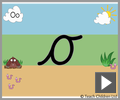Letter o continuous cursive beginners