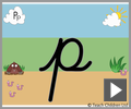 Letter p continuous cursive beginners