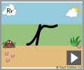 Letter r continuous cursive beginners