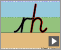 Letter join rh continuous cursive