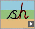 Letter join sh continuous cursive