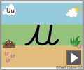 Letter u continuous cursive beginners