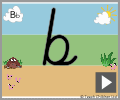 Letter b cursive beginners