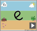 Letter e cursive beginners