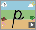 Letter p cursive beginners