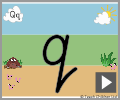 Letter q cursive beginners