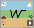Letter w cursive beginners