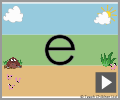 Letter e print beginners