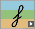 Letter f continuous cursive refiners