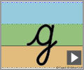 Letter g continuous cursive refiners