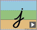 Letter j continuous cursive refiners