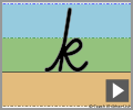 Letter k continuous cursive refiners