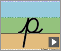 Letter p continuous cursive refiners