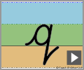 Letter q continuous cursive refiners