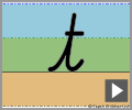 Letter t continuous cursive refiners