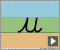 Letter u continuous cursive refiners