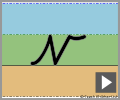 Letter v continuous cursive refiners